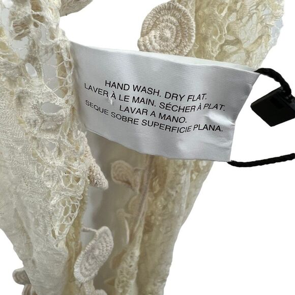 NWT Pier 1 Imports Scarf Nylon Blend Cream Dangle Doilies Boho Chic - Picture 12 of 16